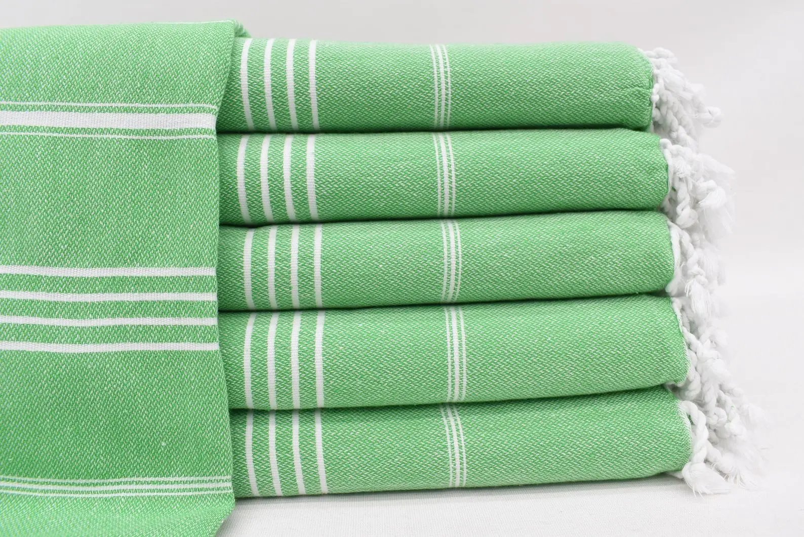 Monaco Green Turkish Towel 100 Percent Natural Cotton 40 Inch by 70 Inch Lightweight Quick Drying Versatile Beach Bath Scarf Picnic Blanket - Love Salve